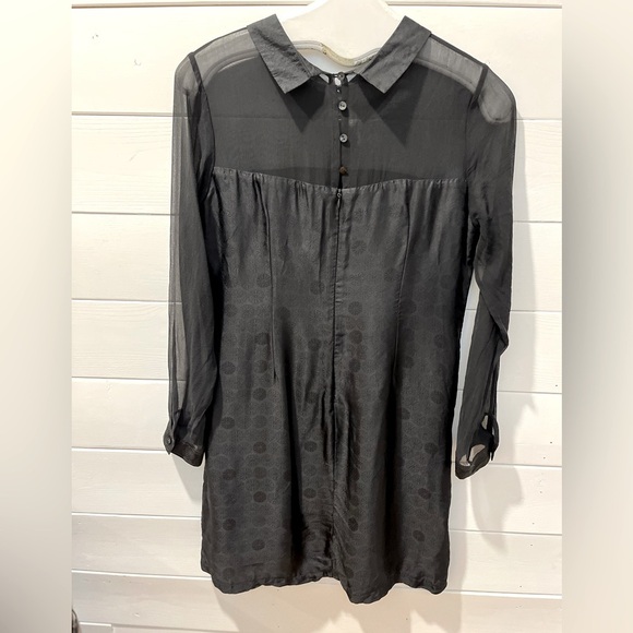 🖤 COQUETTE EN SOIE – Sheer Black Dress – Size M - Picture 10 of 11